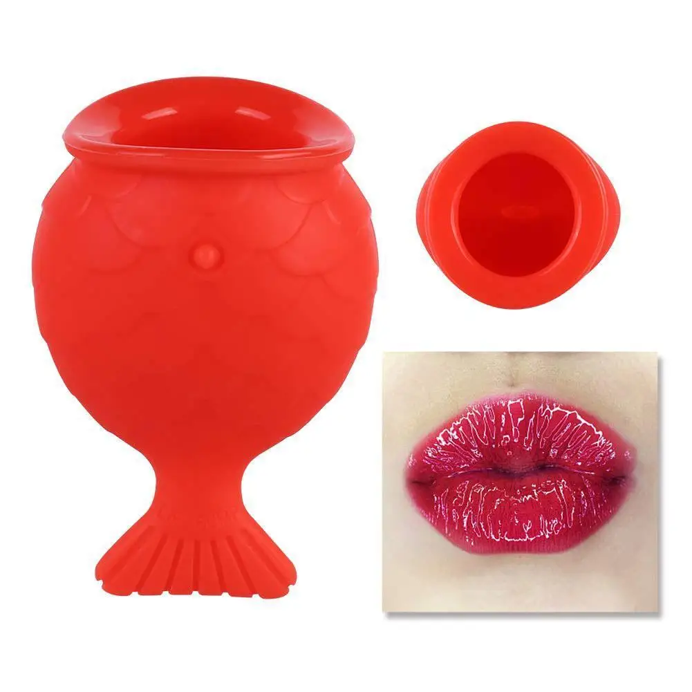 

Women Sexy Lip Plumper Enhancer Tool For Female Natural Pout Silicone Labium Fish Shape Lips Tools Thicken Mouth Plump F4S8