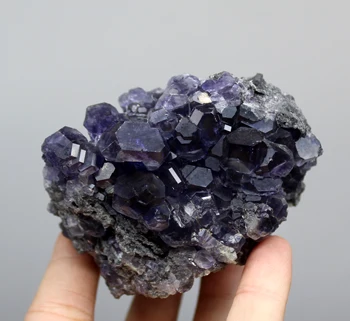 

381g Natural Polyhedral Fujian Tanzanite Purple fluorite cluster mineral specimens Gem level Stones and crystals Healing crystal