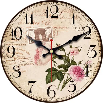 

WONZOM Elegant Flowers Decorative Wall Clock Lovely Design Fashion Silent Living Room Wall Decor Saat Home Decoration Gift 2017