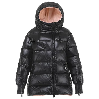 

Down Jacket Korea Style 2019 New Autumn and Winter Casual Slim Long Sleeve Hooded Duck Down Jacket Female Thick Coat NS1309