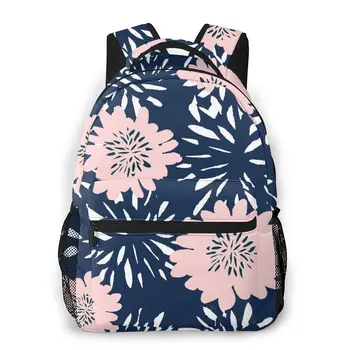 

Mountaineering Backpack Flowers In Blue And Pink Pastel Shoulder Bags Backpacks
