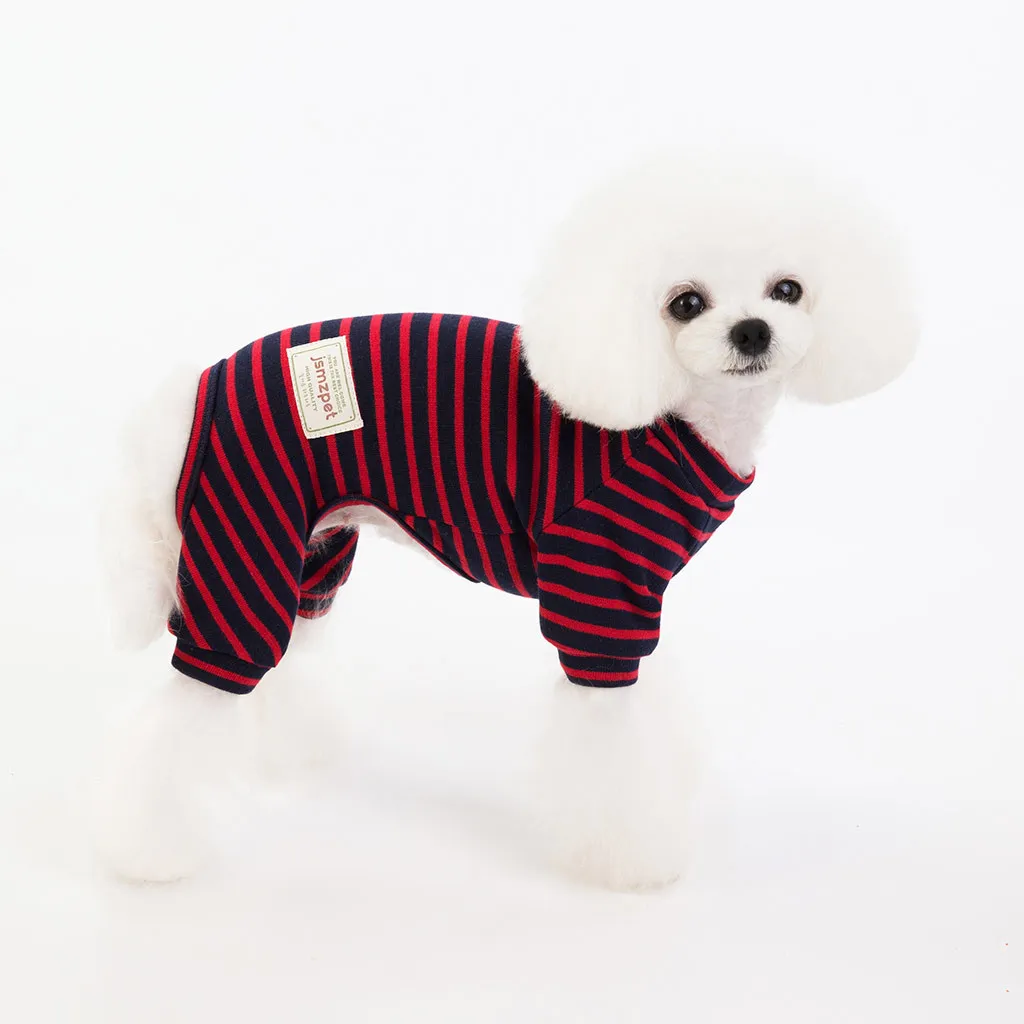 Pet Winter Stripe Color Bottoming Dog Costumes Pet Dog Cat Clothes Vest Shirt#8/10