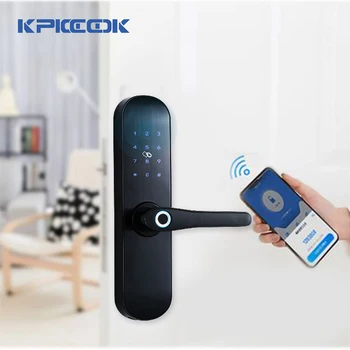 

Smart Vingerafdruk Deurslot Beveiliging Intelligente Lock Biometrische Elektronische password Deurslot Met Bluetooth APP Unlock