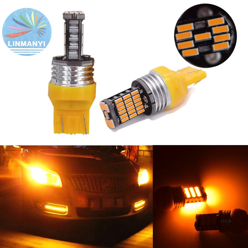 

2 * T20 7440 7443 45smd 4014 for CANBUS trouble-free reversing lights, turn signals, brake lights, daytime running lights, yello