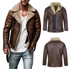 Новые популярные мужские кожаные куртки, Мужская мотоциклетная куртка из искусственной кожи, деловая Повседневная Толстая теплая зимняя куртка с меховым воротником, ветронепроницаемые байкерские пальто
