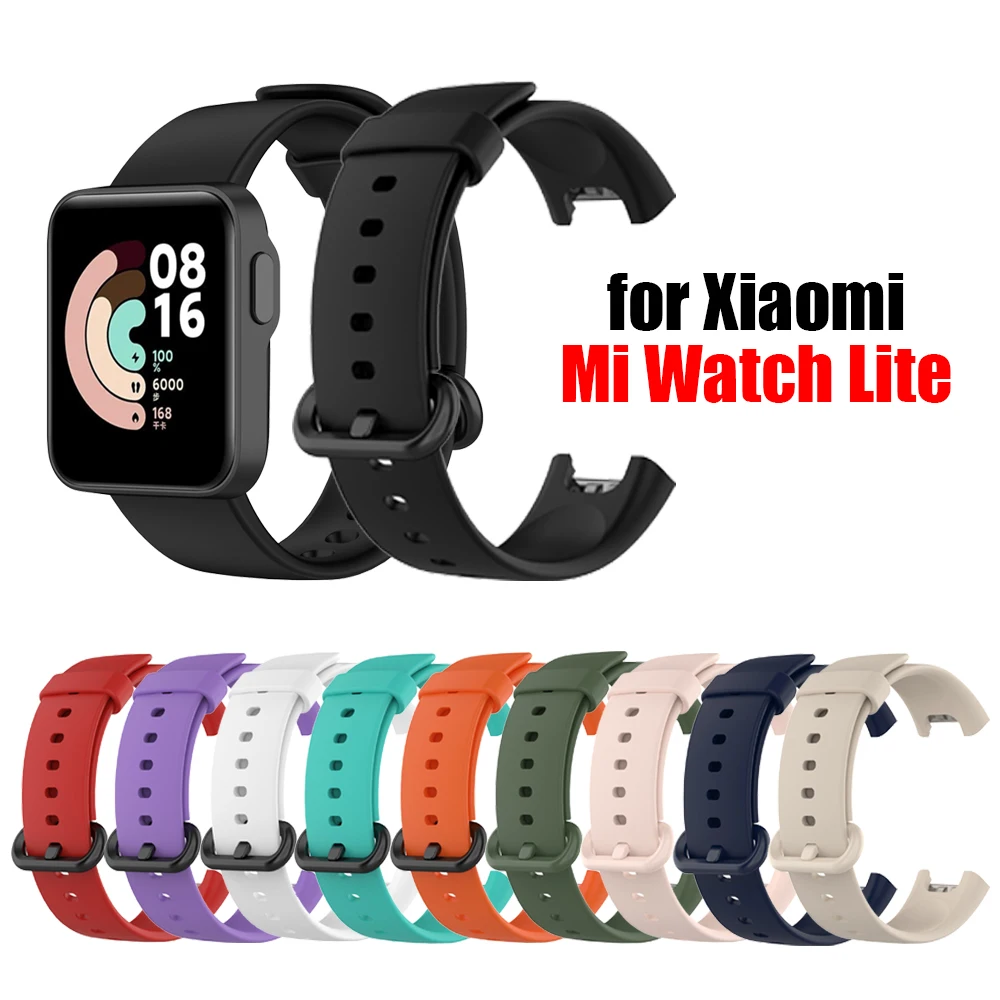 

Однотонный силиконовый ремешок для часов Xiaomi Mi Watch Lite, ремешки для Xiaomi xaomi xiami xioami xiao mi, умные часы, легкий браслет