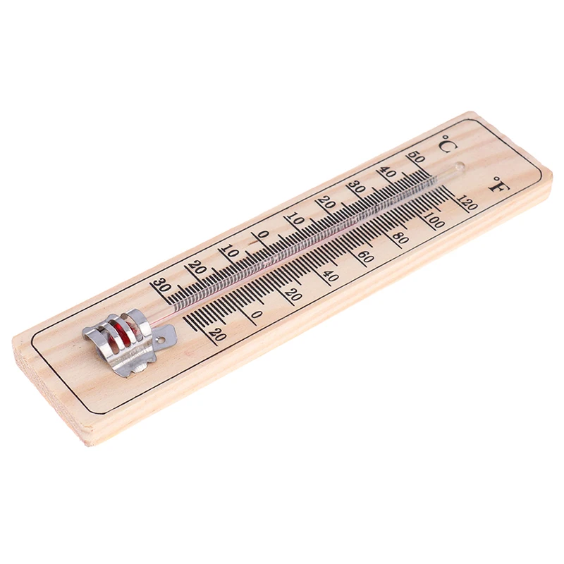 High Quality 1Pc Wood Thermometers Practical Garden Office Garage Indoor Temperature Logger Wall-mounted Direct Reading Type |