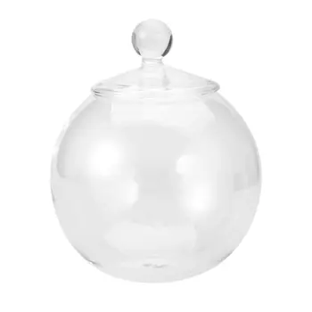 

1 set Diameter 10 cm Transparent Micro Meaty Bryophytes Landscape Glass Vase Bottle With Cover Home Wedding Decor Craft Gifts
