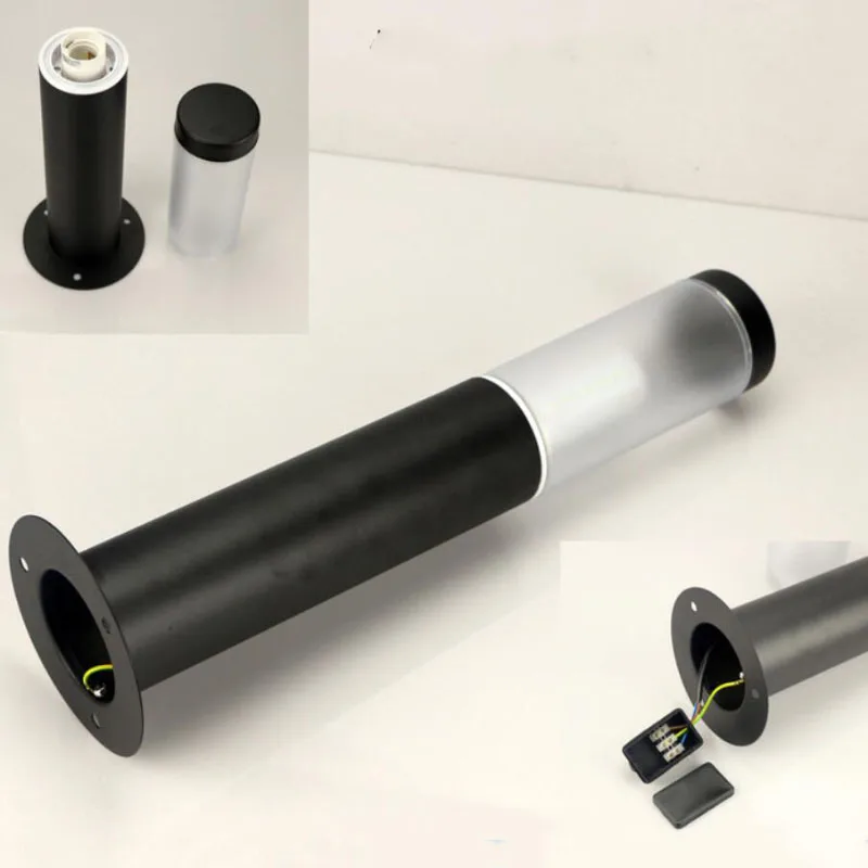 Waterproof Stainless Steel Pillar Light Outdoor E27 led Garden Lawn Lamp Aluminum Pillar Post Light landscape lawn Bollard