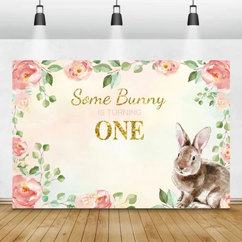

Birthday Some Bunny Is Turning One Flower Baby Shower Portrait Customized Photo Backdrops Photo Backgrounds For Photo Studio