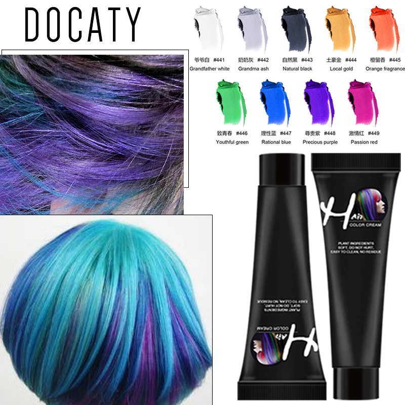 

Catuness Fashion No Irritation 9 Colors Hair Dye brush Hair Care Temporary Hair Dye Combs Semi Permanent Hair Dye Tint Colorant