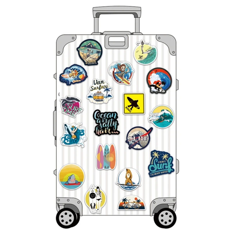 105 шт летняя серфинговая наклейка для путешествий на пляже граффити для серфинга s DIY для доски для серфинга, ноутбука, багажа, велосипеда, планшета, бутылки для воды