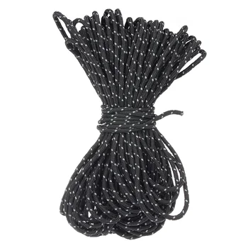 

5PCS/Lot 20M Reflective Paracord 2mm Fishing Parachute Cord Outdoor Gear Lanyard 1 Inner Strand Core for Camping Awning