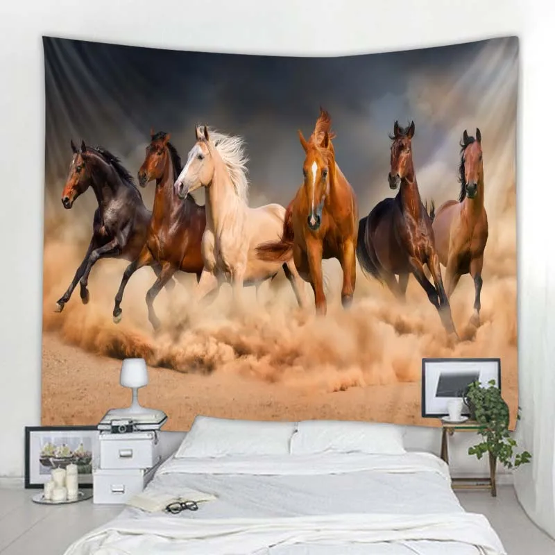 Horse 3d printing big tapestry wall hanging polyester cloth home ...