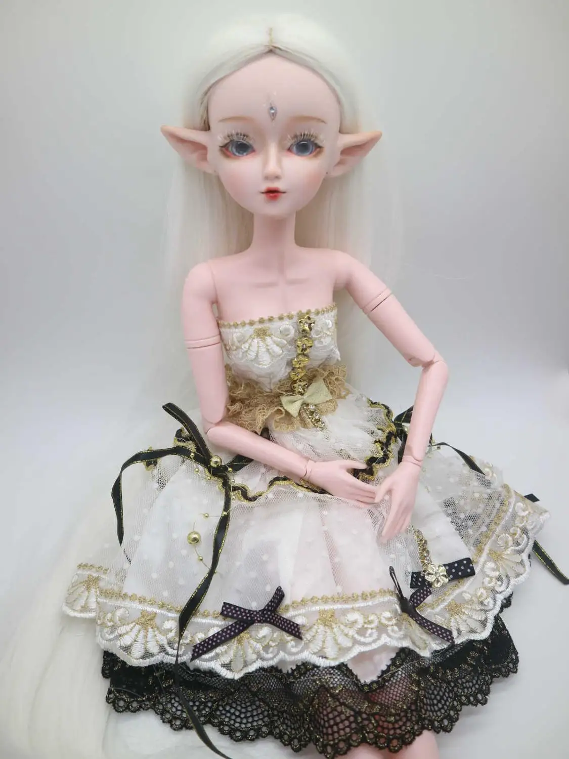 Индивидуальные BJD куклы эльф кукла DIY пластиковая кукла 24 шарнира шарнирная кукла 58 см - Цвет: doll wig clothes 8