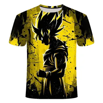 

2020 Dragon Ball Z Goku Super Saiyan Men's T-shirt 3D Printing Summer O-Neck Daily Casual Funny T-shirt