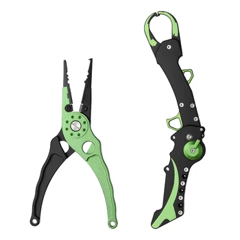 

Hot Sale New Color Aluminium Fish Lip Grips Aluminium Fishing Pliers Fishing Tools Set