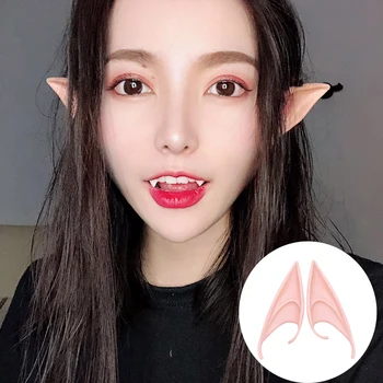 

1pair Mysterious Elf Ears Cute Angel Cartoon Cosplay Accessories For Halloween Christmas Party Fake Pointed Tips Latex Ears