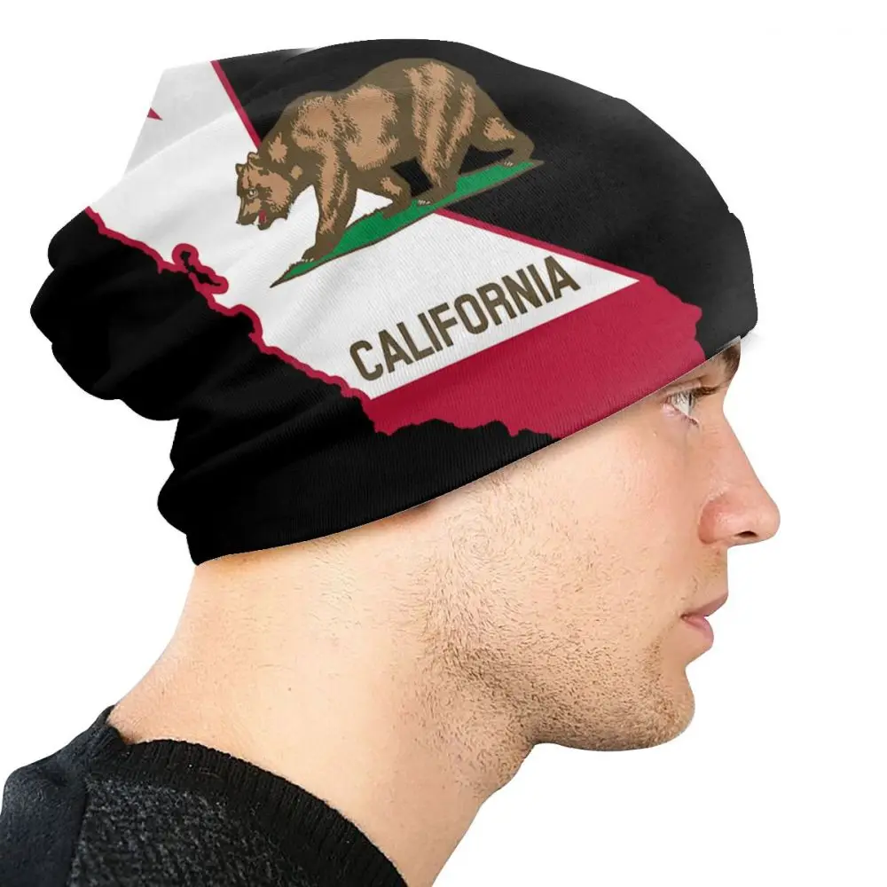 California Grizzly Bear, унисекс, для взрослых, Повседневная шапка, зимняя, теплая, вязанная, лыжная, с рукавом, Skully Beanies, шапка
