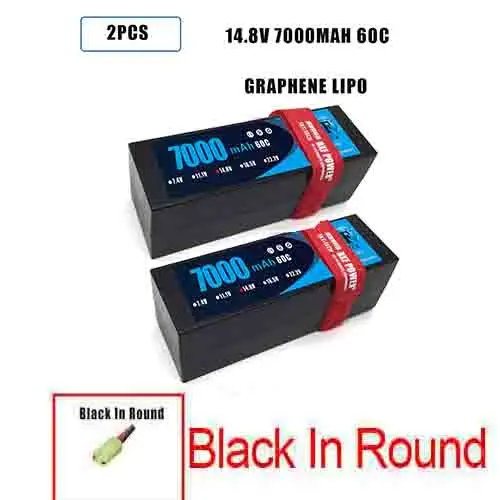 DXF Lipo 4S аккумулятор жесткий чехол 14,8 V 7000mAh 60C 120C AKKU для 1:8 1:10 RC автомобиль E Багги Truggy Грузовик Лодка вертолет Квадрокоптер - Цвет: 2PCS7000HARDBLACK