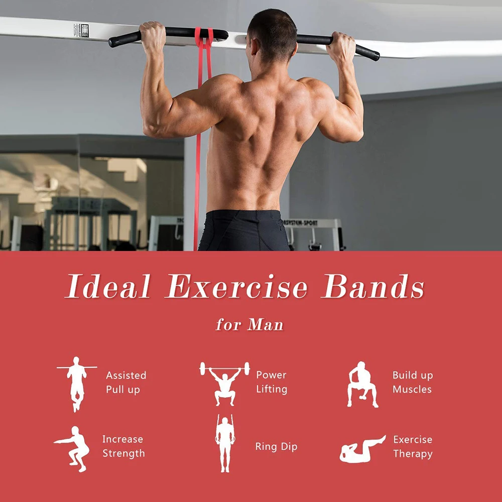 Resistance Bands Gym Home Exercise Elastic Rubber Band for Men Women Yoga Pilates Strength Weight Training Fitness Equipment (1)