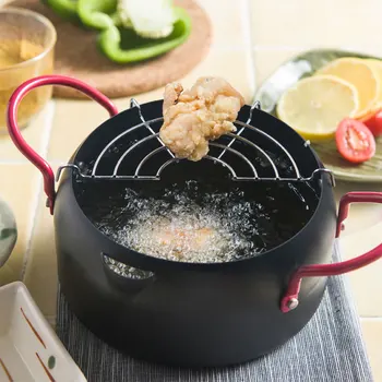 

Fryer Pot Black Iron Mini Practical Multi Functions Kitchen Device Tools Household Home