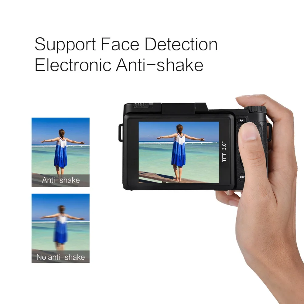 

Digital Camera Camcorder HD Display 3 Inch Portable 4x Zoom with Flip Screen OUJ99