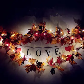 

2019 Rattan LED Light String Creative Home Maple Leaf Decoration Holiday Party Garden Christmas Thanksgiving Decoration Lighting