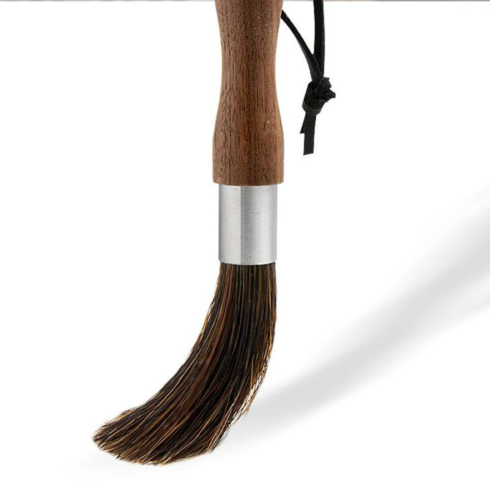 1Pcs Coffee Grinder Cleaning Brush With Natural Bristles Lanyard Coffee Machine Brush Cleaner Tool For Barista Home Kitchen