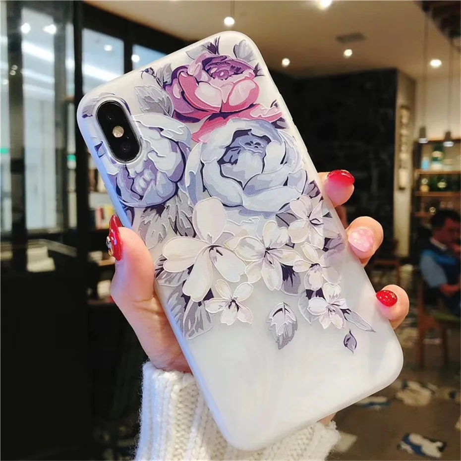 MOUSEMI Luxury 3D Silicone Case For iPhone 6 7 6S 8 Plus 5S SE X XS MAX XR Shockproof Flower Phone Case For iPhone 6 7 Case Girl (3)