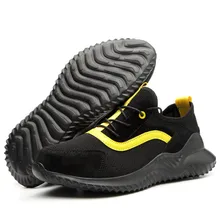 Мужская Рабочая обувь со стальным носком, небьющаяся, с дезодоратором дышащие, переносная, устойчивая защитная обувь, четыре сезона