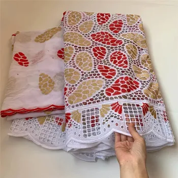 

7 yard Swiss lace fabric 2020 latest Dry lace embroidery African 100% cotton fabrics Swiss voile lace popular Dubai style 7L9173