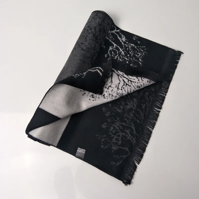 mens grey scarf New Winter Scarf Men Designer Cotton Scarf Male Brand Shawl Wrap Knit Cashmere Bufandas Long Tassel Scarf Men M002 mens cotton scarf