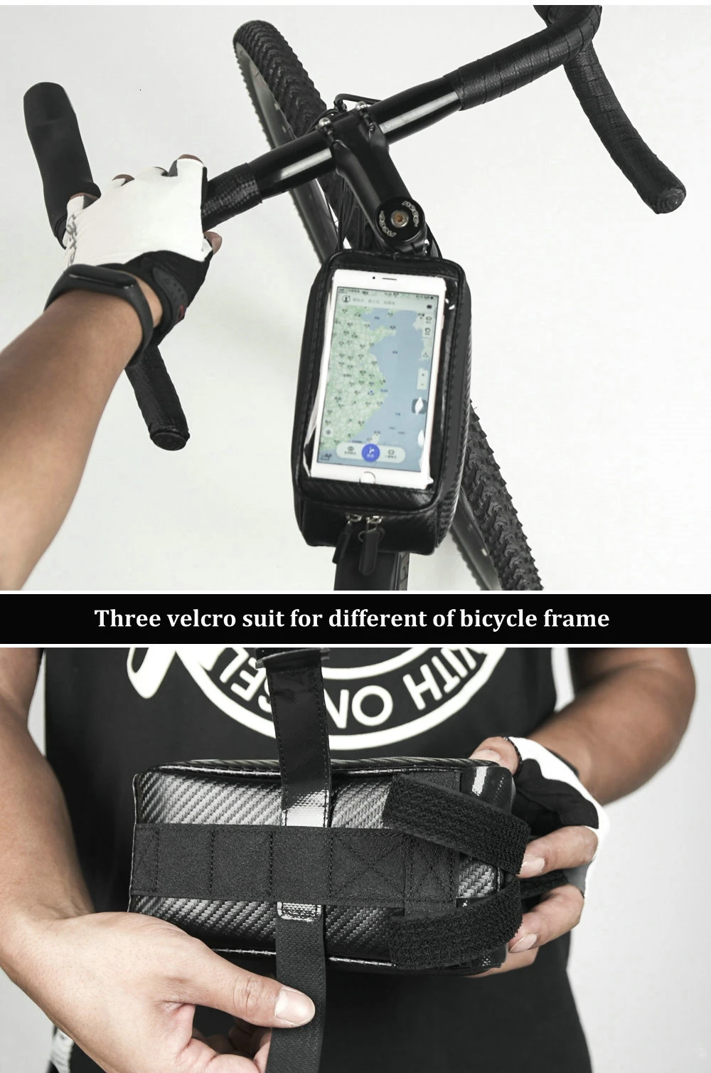 RHINOWALK Bicycle Front Tube Bag Rainproof Touch Screen Cycling Top Front Tube Frame Bags 5.86.0 Phone Case Bike Accessories (11)