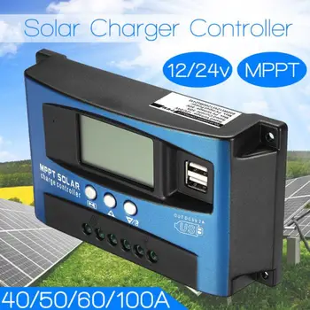 

MPPT 30/40/50/60/100A Solar Charge Controller Dual USB LCD 24v12v Solar Panel Battery Charge Controller Voltage Regulator Cocina