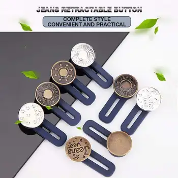 

Jeans Retractable Button Waist Extender - Jeans Retractable Button Adjustable Disassembly Jeans Waist Metal Letter Sewing Jokers