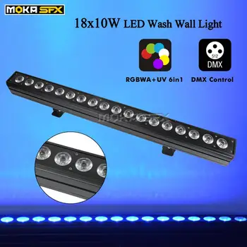 

LED Wash Light Bar 18*18W Wall Washer RGBWA+UV 6in1 Pixel Point Control LED Par Can Lighting for Satge Performance Decoration