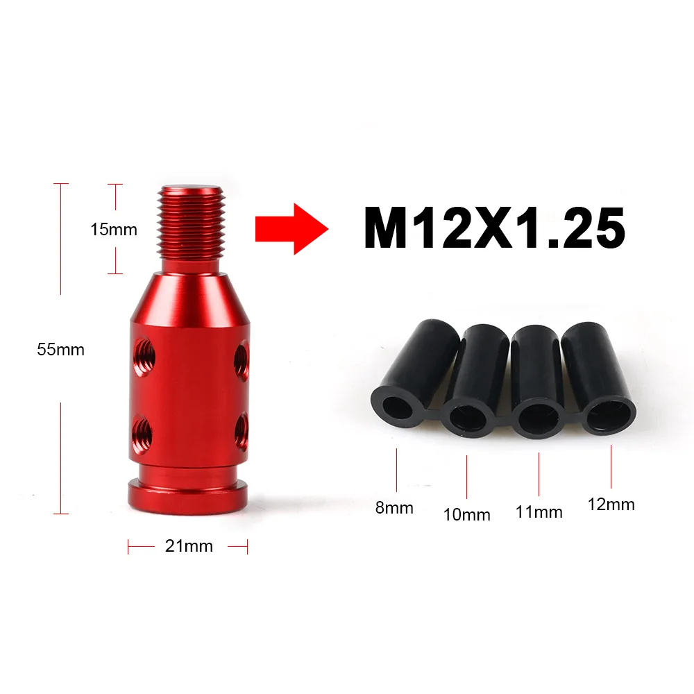 Для M10x1.5/M12x1.25 резьба автомобиля ручной переключения передач адаптер для ручки из алюминиевого сплава
