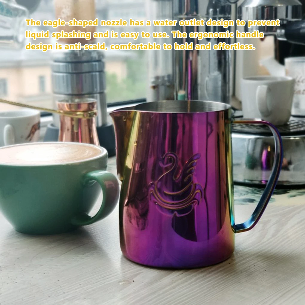 Stainless Steel Coffee Frothing Pitcher Pink Thicken 400ML/600ML Milk Jug Cream Frother Pitcher Latte Art Cup Bar Accessory Stainless Steel Coffee Frothing Pitcher Pink Thicken 400ML/600ML Milk Jug Cream Frother Pitcher Latte Art Cup Bar Accessory