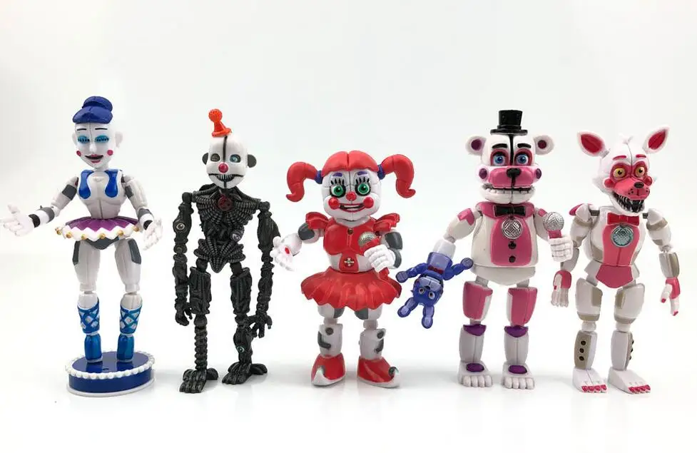 6pcs/Set figure FNAF Nightmare Bonnie Foxy Freddy Fazbear killer puppet  Doll PVC Action Toy Figures - AliExpress