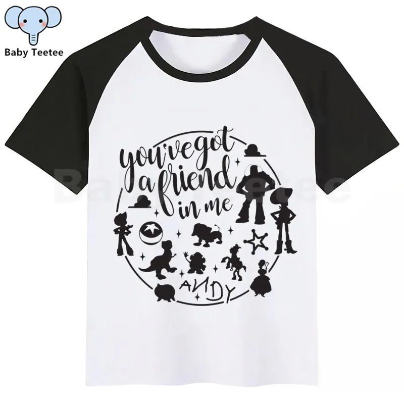 Toy Story/футболка для мальчиков с надписью «You 've Got A Friend In Me» футболки для девочек с принтом животных из мультфильмов детская футболка одежда с короткими рукавами для мальчиков и девочек