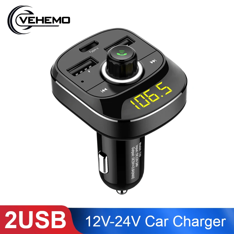 Автомобильное зарядное устройство с двумя usb-портами для быстрой зарядки Bluetooth