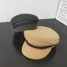 Шляпа утконоса в Корейском стиле с плоским верхом, шерстяная осенне-зимняя уличная теплая восьмиугольная кепка, элегантная женская военная Кепка, молодежная бейсбольная кепка