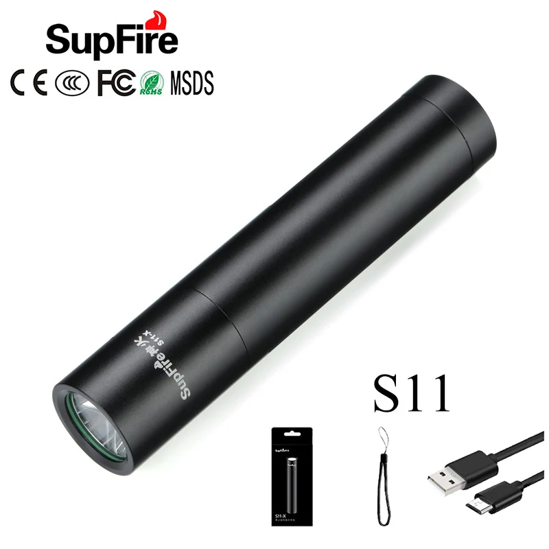 

Supfire LED Flashlight Pen Light Linterna LED Mini Torch USB Flash Light 2000lm for Fenix Nitecore Olight Convoy S2+ S3 Sofirn