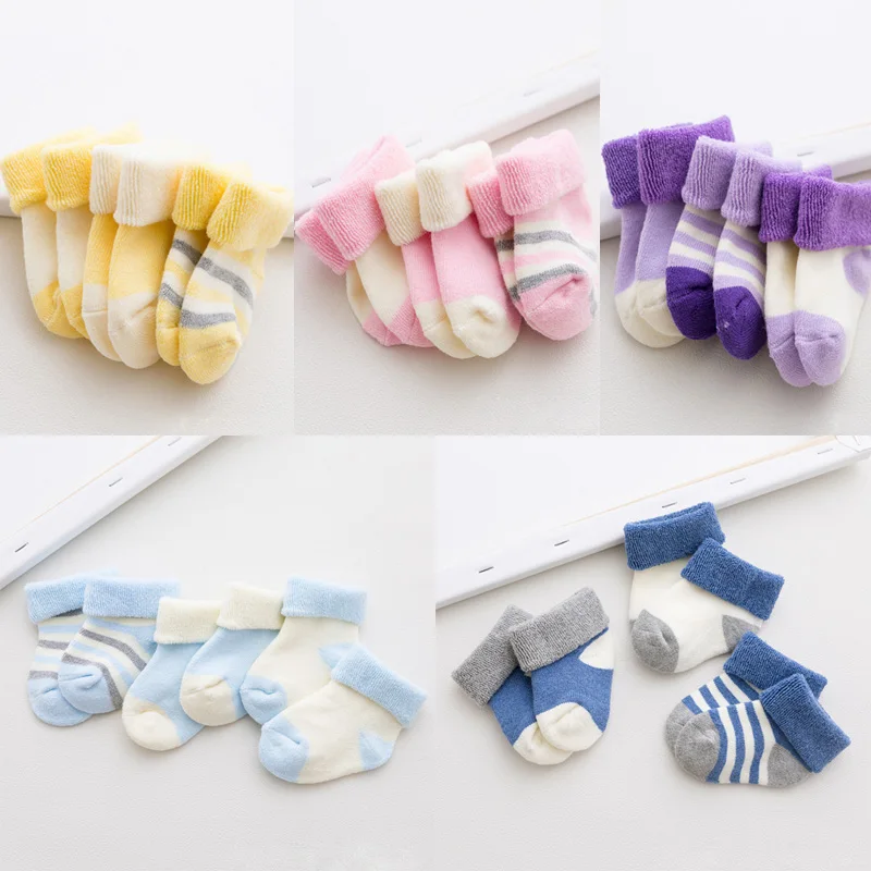 3Pair/lot new casual autumn and winter baby socks cotton 0-1-3 years old children's baby socks