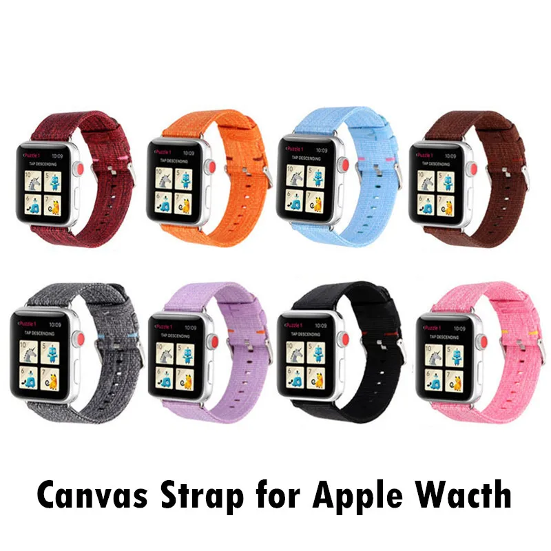 Холщовый нейлоновый ремешок для часов iWatch Apple Watch 38 мм 42 серия 3 2 1 сменный
