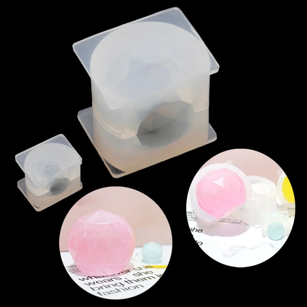 3D Diamond Crystal Ball Silicone Mold DIY Resin Casting Jewelry Mold Craft Tools New