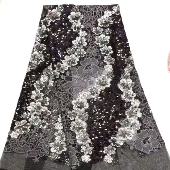 

Sequins Lace Fabric High Quality African French Tulle Lace Fabric Embroidery For Sequins Lace Nigeria Party Dress