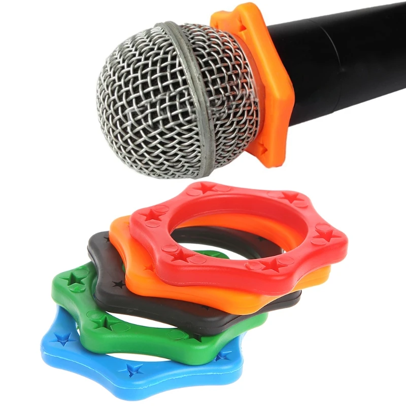 

5 Pcs Rubber Anti Slip Roller Ring Protection For Handheld Wireless Microphone