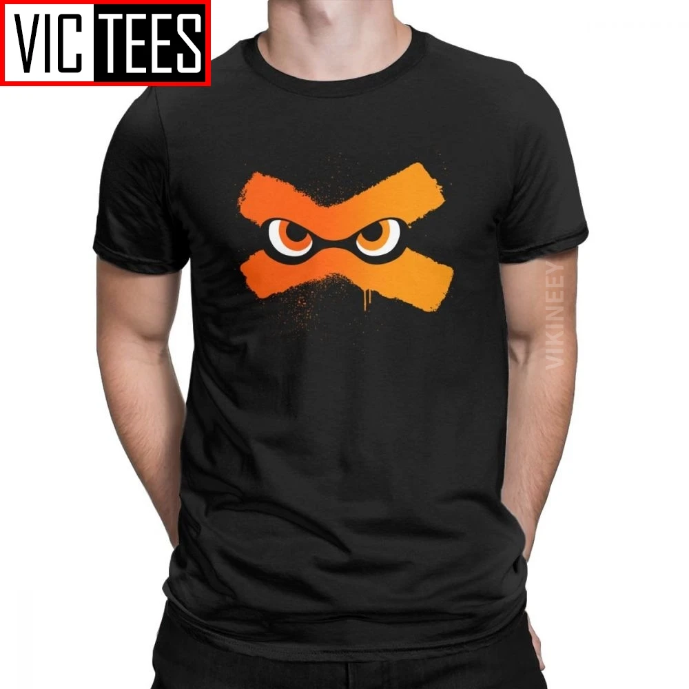 

Splat X Splatoon T Shirt Men 100 Percent Cotton Novelty Tshirt Crewneck Ink Kid Game Squid Clothes Oversized